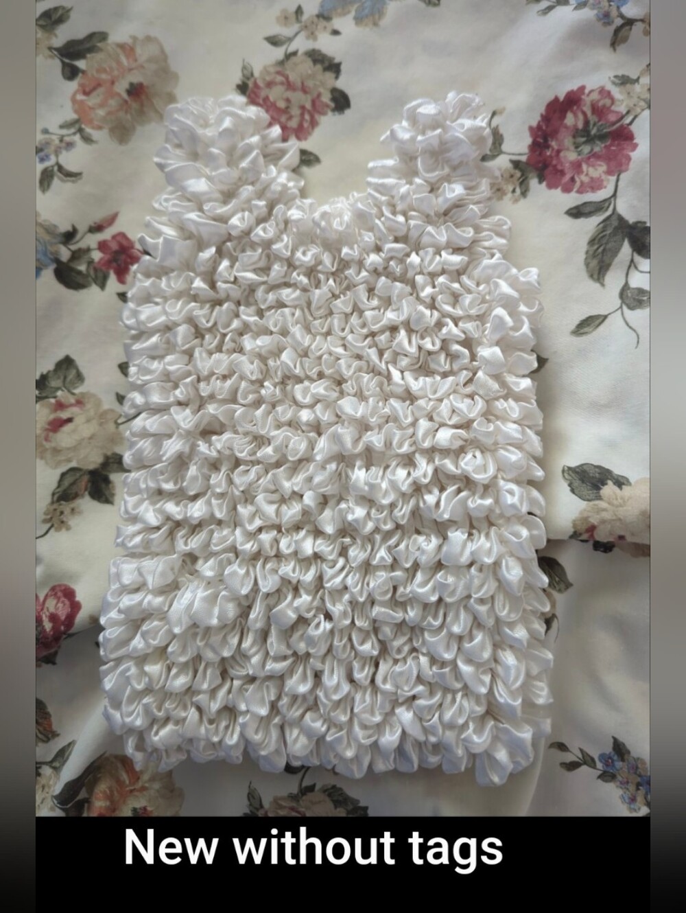 Popcorn Tank Top White NWOT One Size Expandable To Fit Small To Large